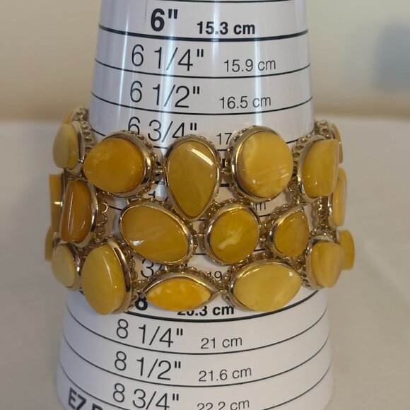 NEW Amber Cluster Bracelet in Vermeil  (8") and Amber Ring in Gold Tone - Picture 13 of 15